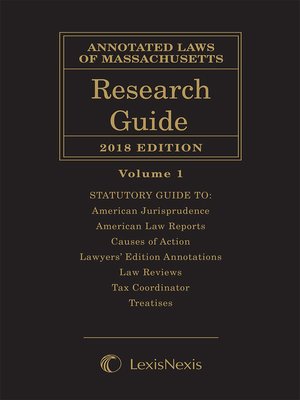cover image of Annotated Laws of Massachusetts: Research Guide